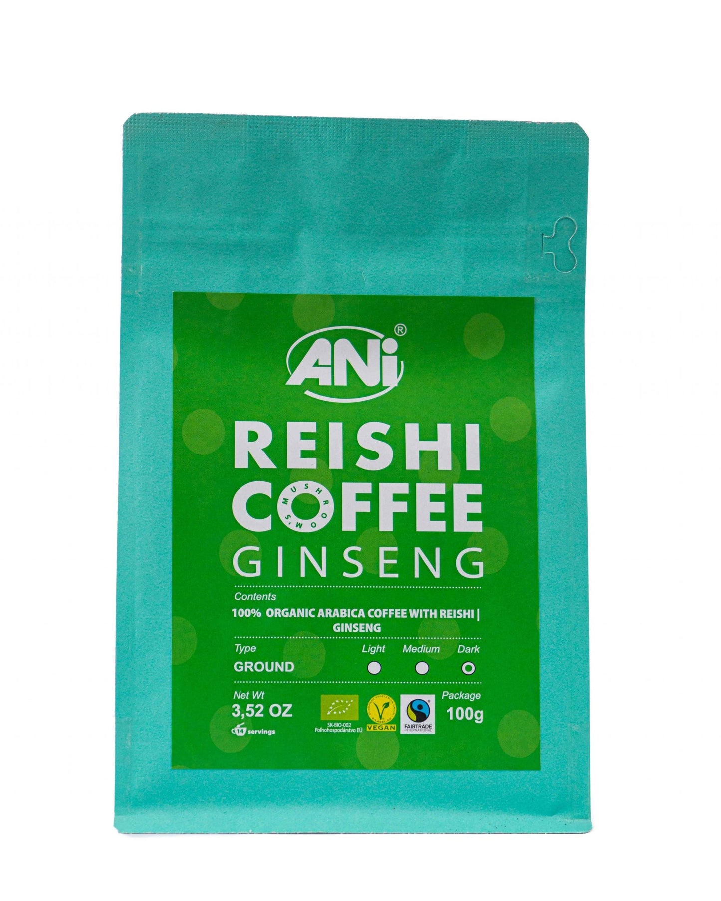 ANi Ginseng Reishi BIO café moulu 100g 2+1 Gratuit