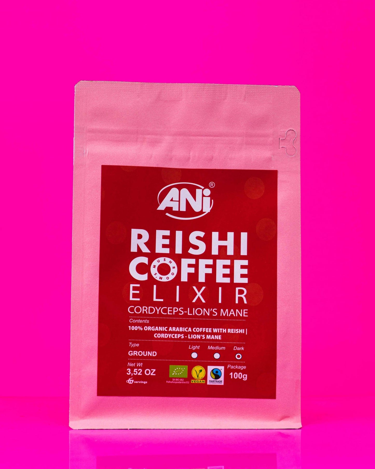 Cordyceps Reishi BIO Café moulu à la Crinière de Lion 100g ANilab