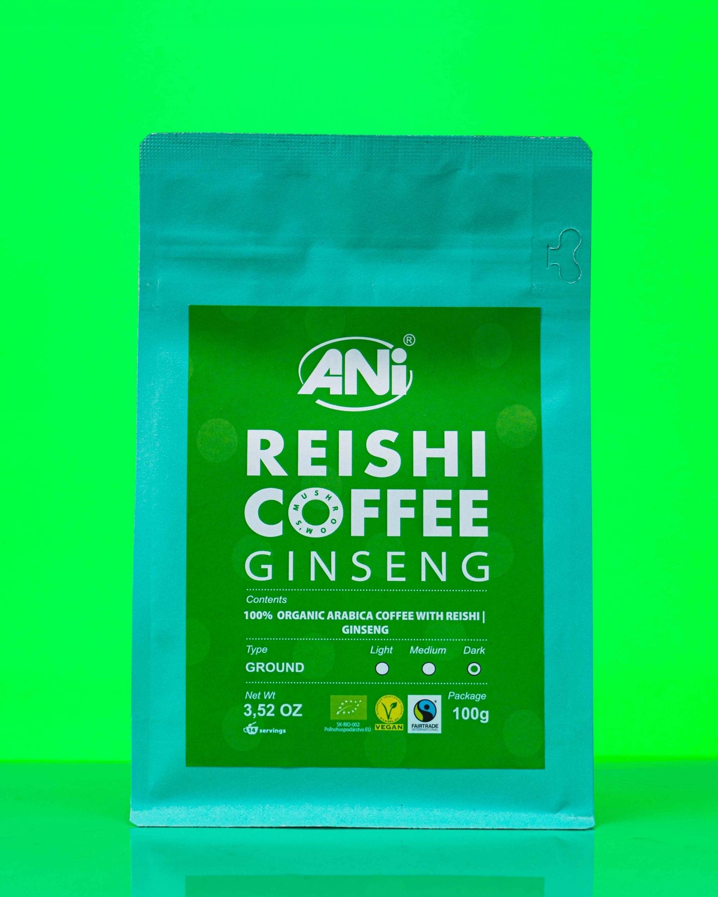 ANi Ginseng Reishi BIO café moulu 100g 2+1 Gratuit