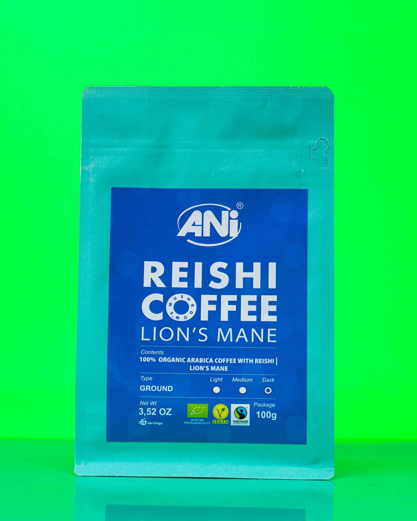 Café moulu Lion's Mane Reishi BIO 100g ANilab