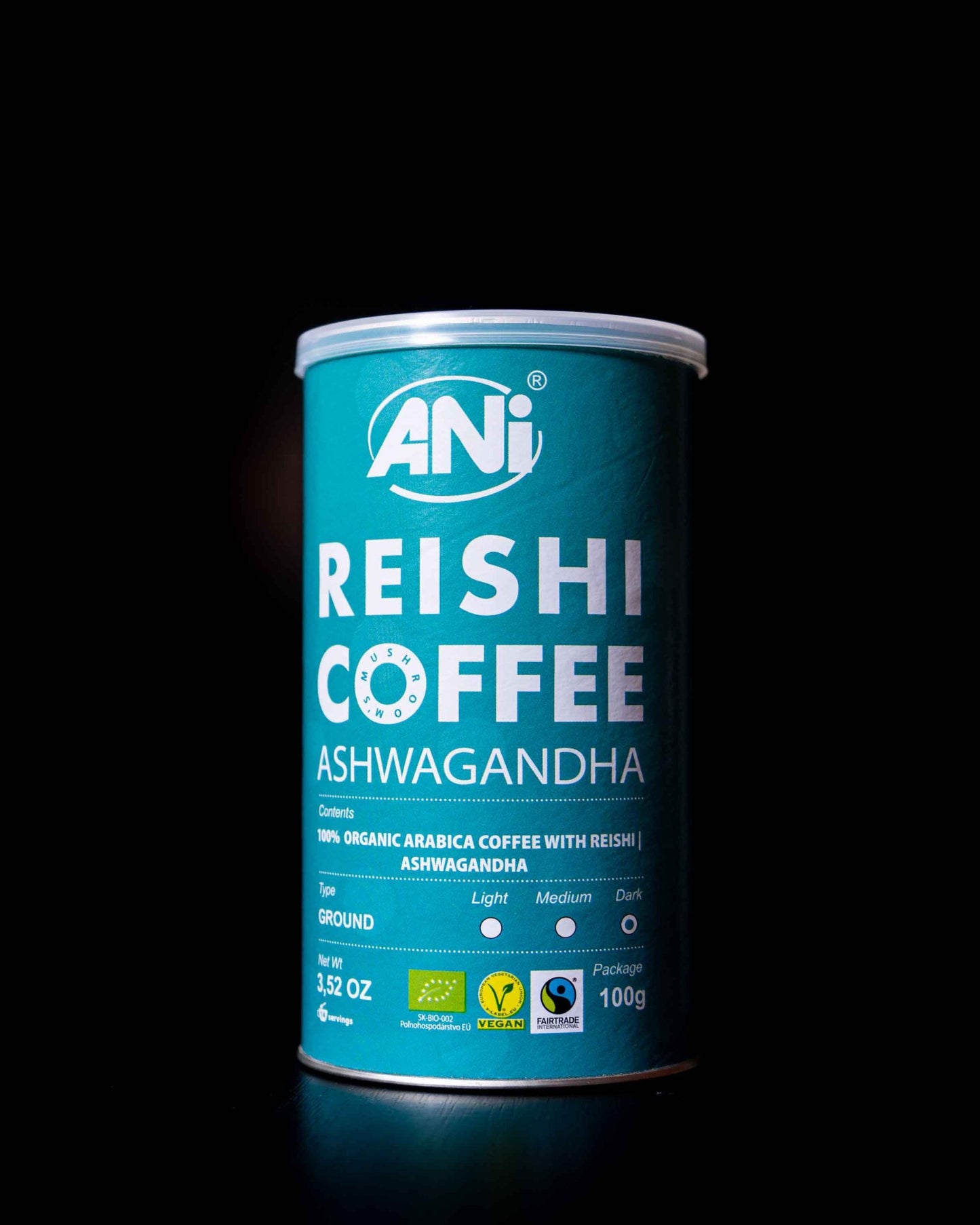 Ashwagandha Reishi Café moulu BIO Boite 100g