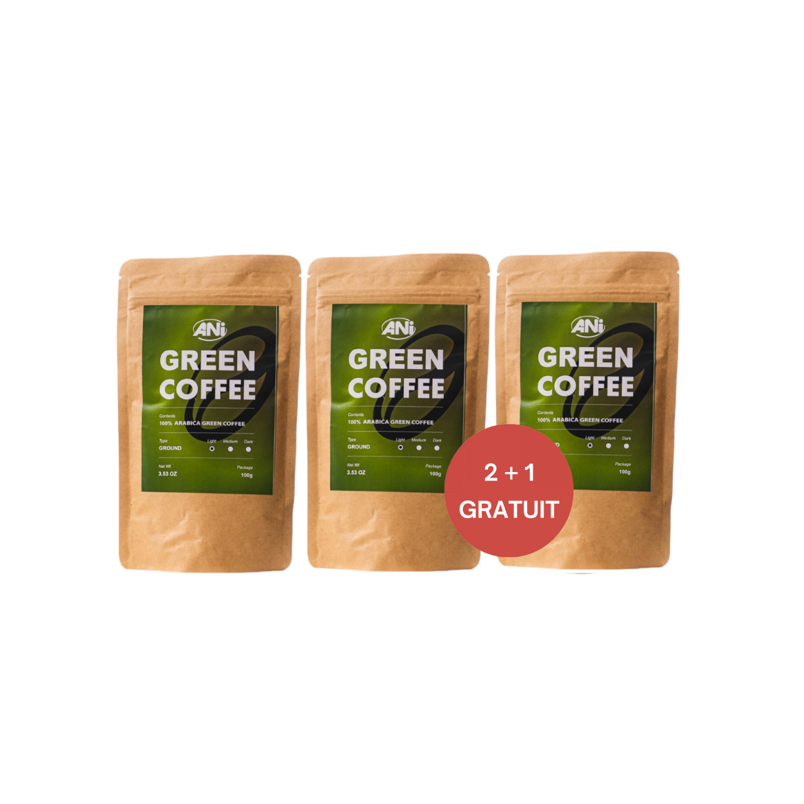 Café vert - BOMBE ANTIOXYDANTE - Mélange de grains de café Arabica BRUT 200g 2+1 gratuit ANilab