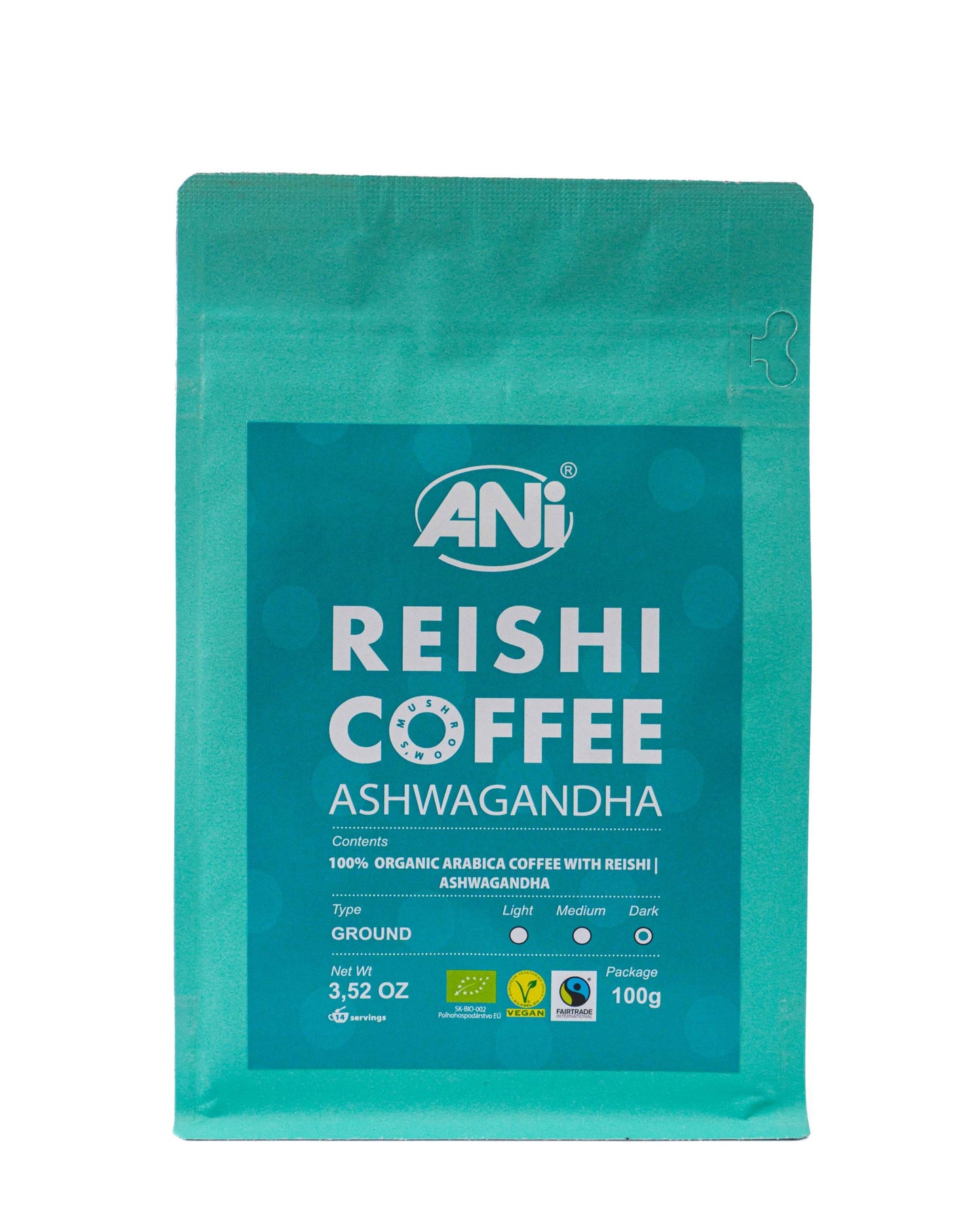 Café moulu BIO Reishi - Ashwagandha 100g 2+1 gratuit ANilab