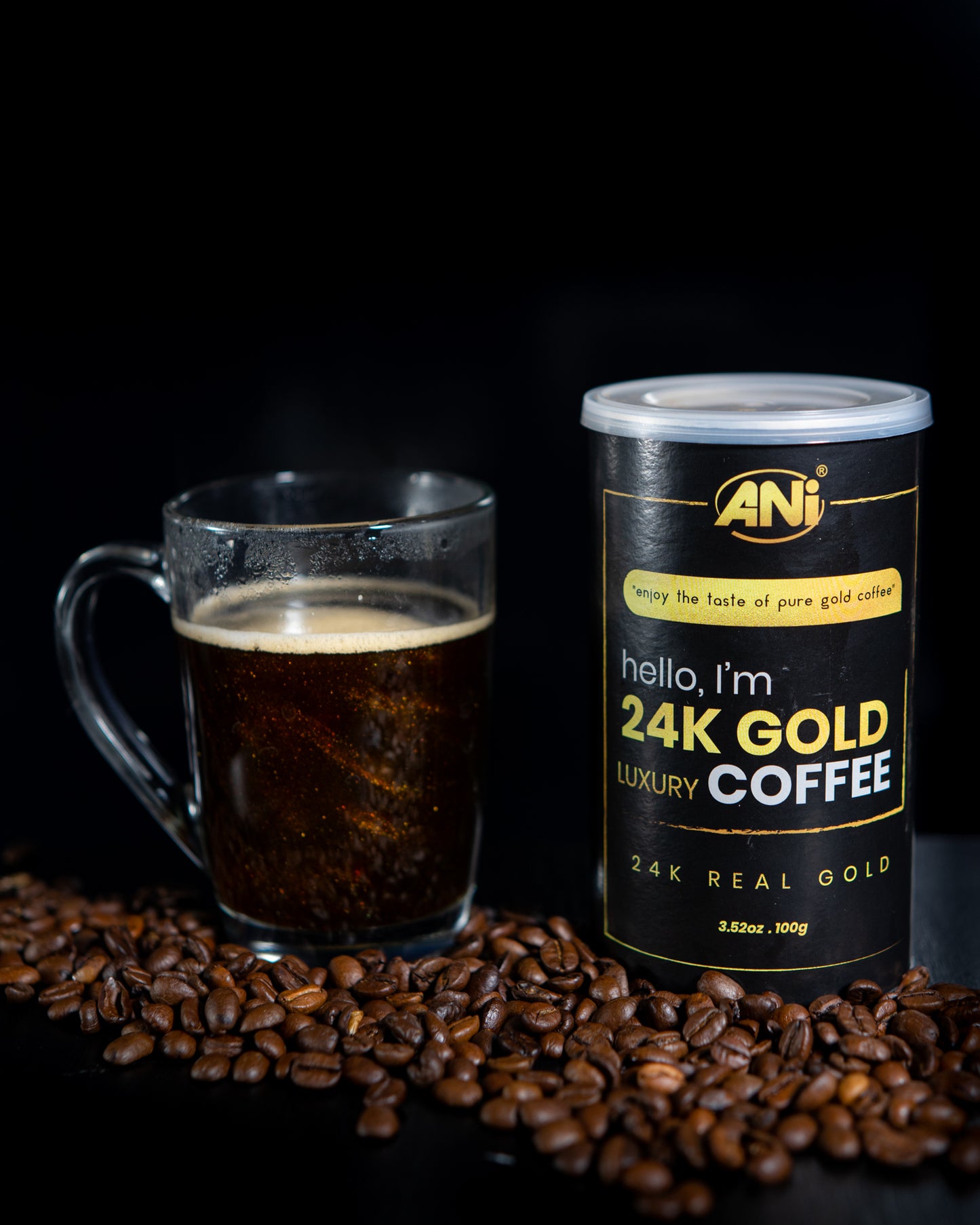 ANi 24K Gold Café instantané à l'or véritable 24 carats Boite 100g ANilab