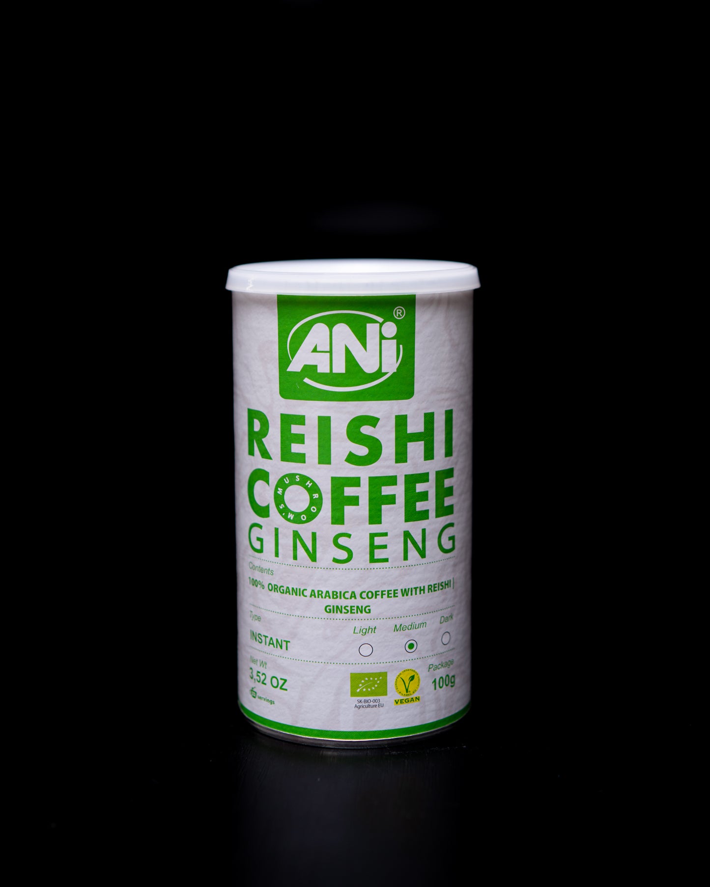 Ginseng Reishi BIO café instantané arabica boite 100g 2+1 gratuit ANilab