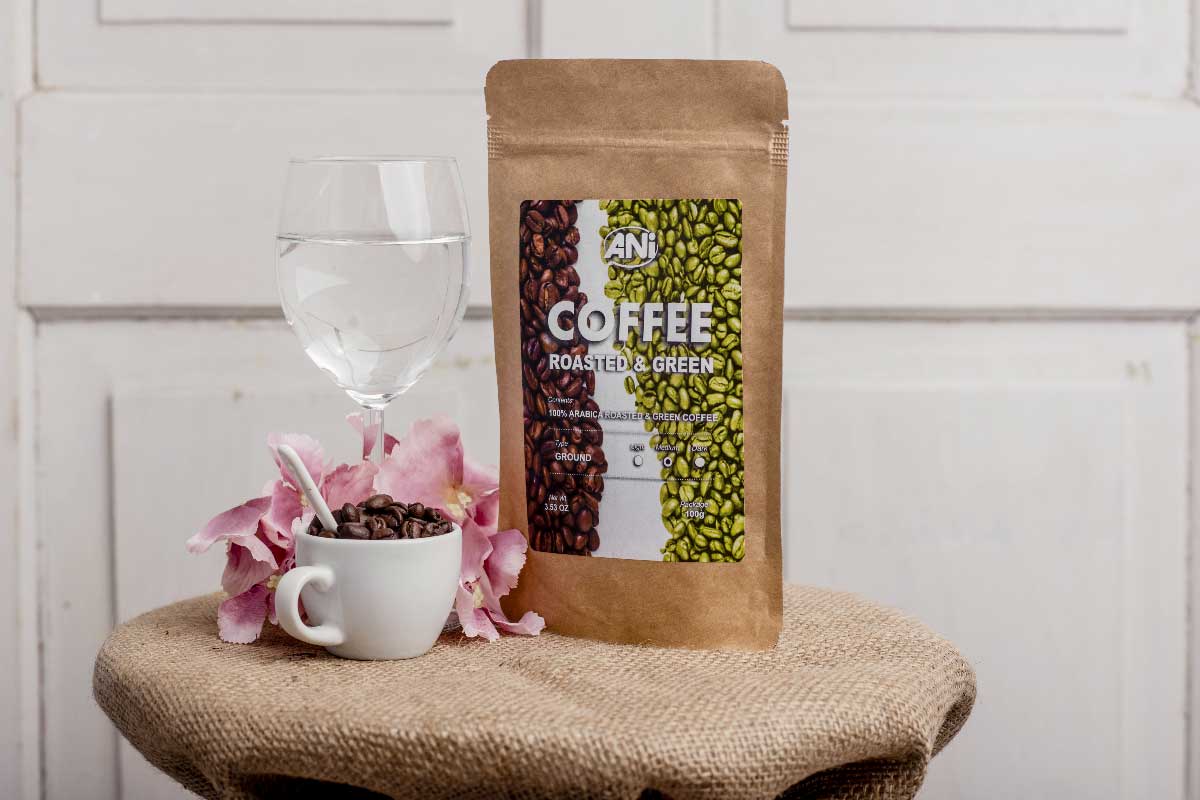 Café vert torréfié - BOMBE ANTIOXYDANTE - Un mélange de grains de café Arabica torréfiés et bruts sélectionnés - 100g 50%/50% ANilab