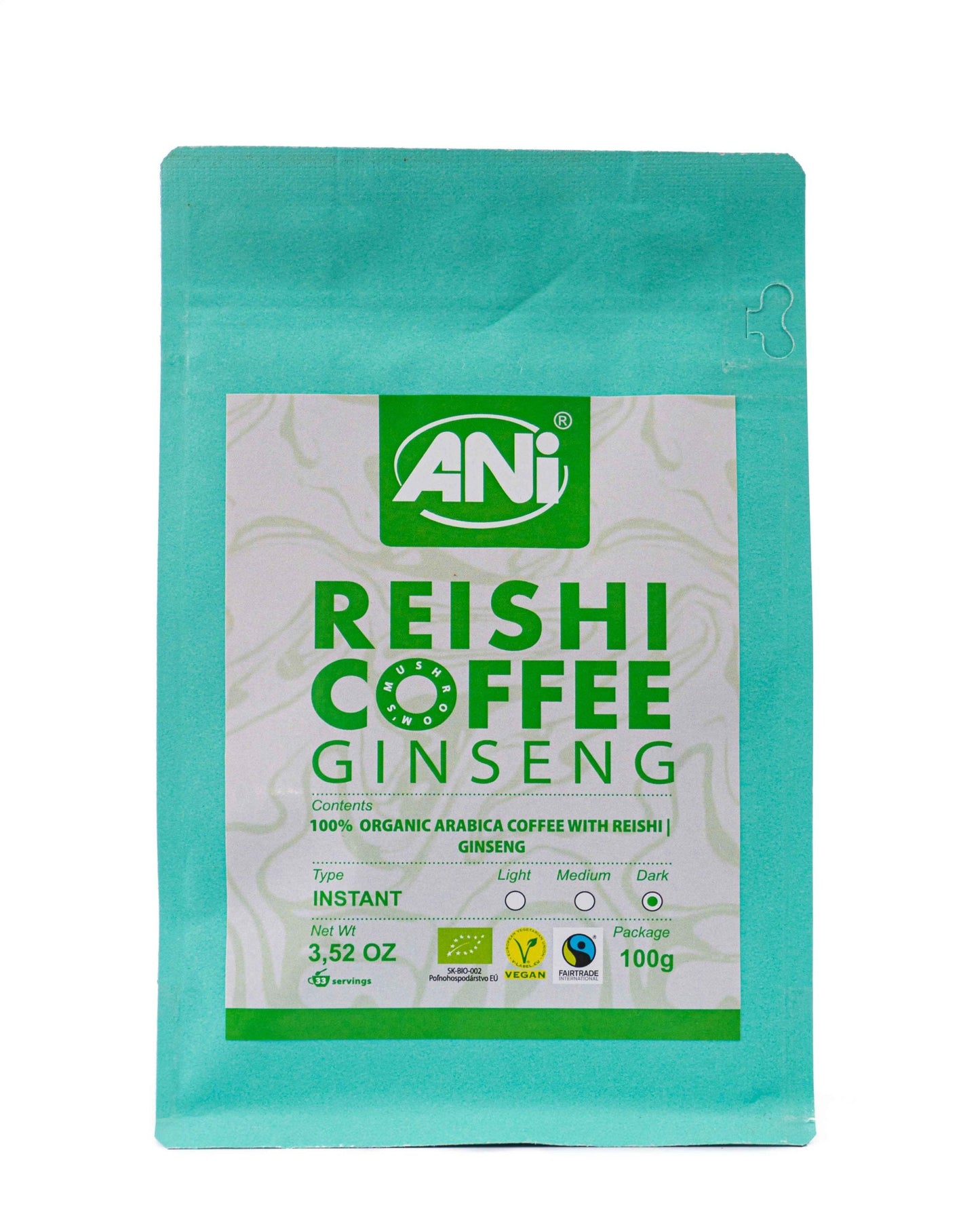 Ginseng Reishi BIO Café instantané arabica 100g ANilab