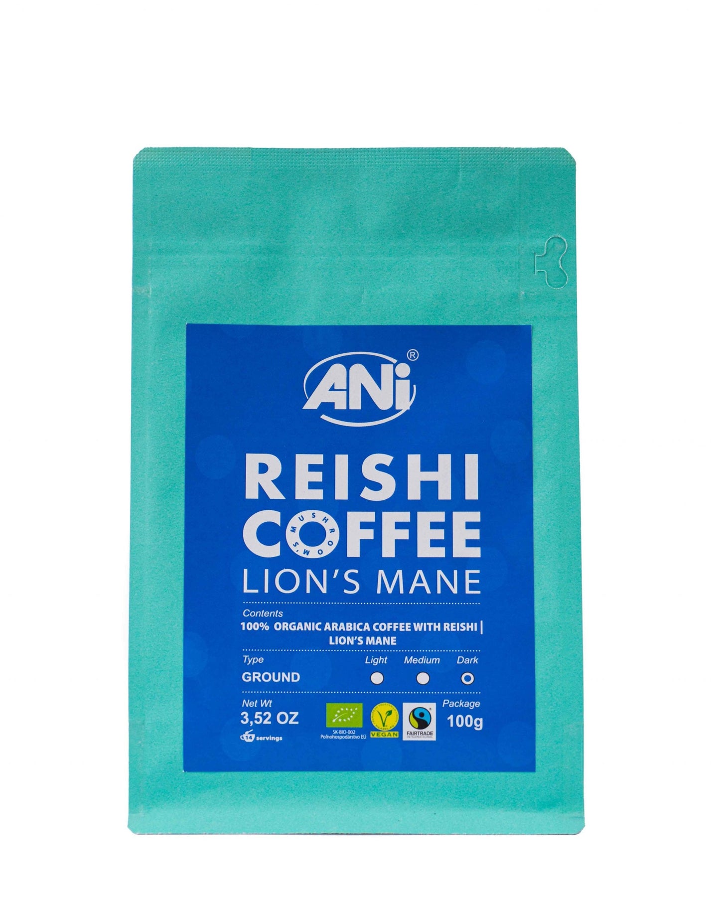 Café moulu Lion's Mane Reishi BIO 100g ANilab