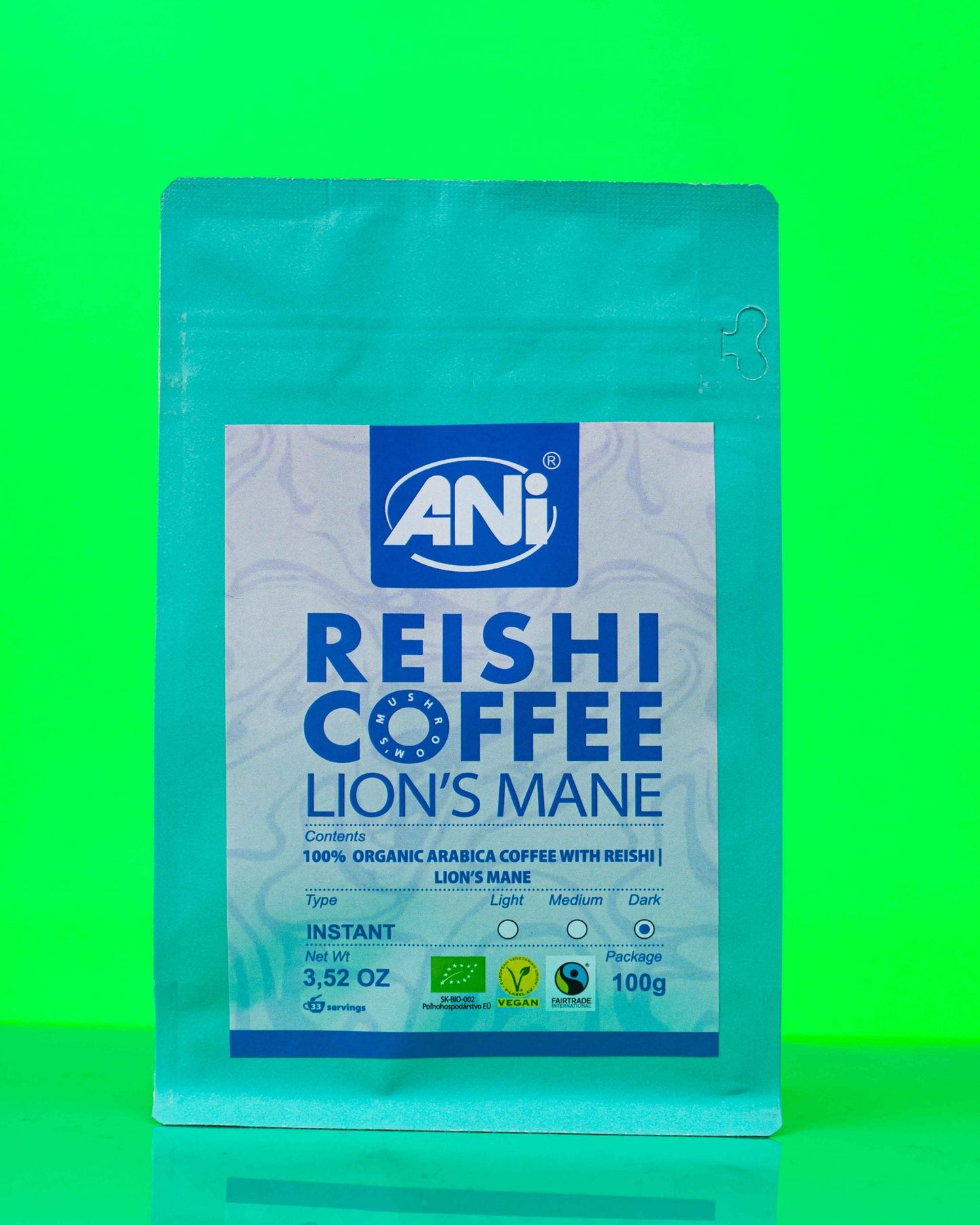 Café instantané Lion's Mane Reishi BIO 100g ANilab