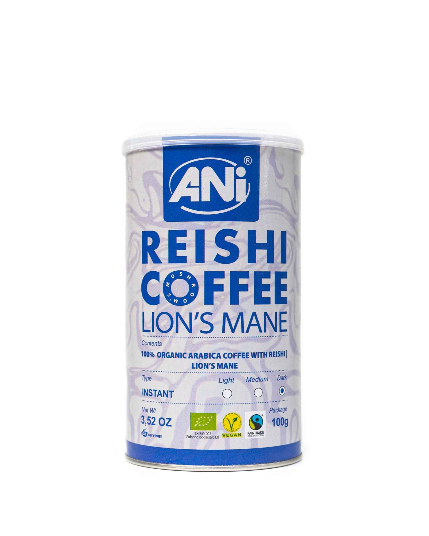 Café instantané Lion's Mane Reishi BIO Boite 100g ANilab