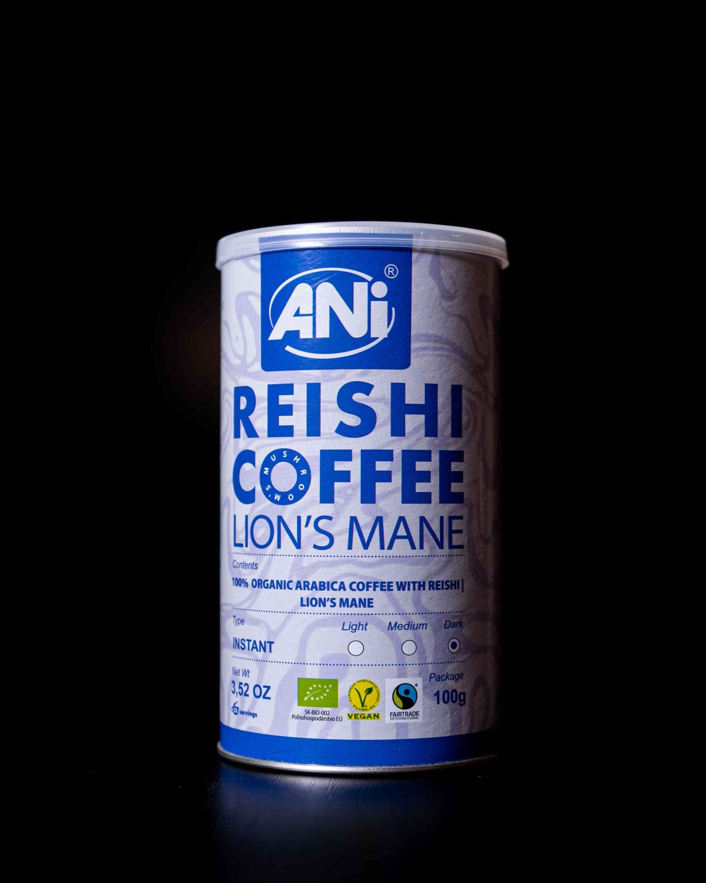 Café instantané Lion's Mane Reishi BIO Boite 100g ANilab