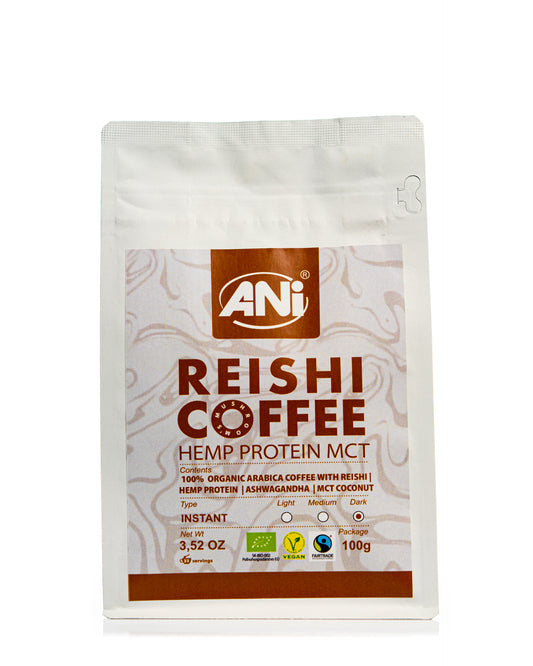 Protéine de chanvre Reishi BIO Ashwagandha MCT café instantané 100g ANilab