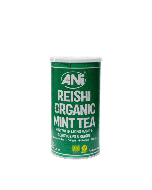 Thé Menthe Poivrée Reishi BIO avec - Crinière de Lion - Cordyceps Boite 35g ANilab