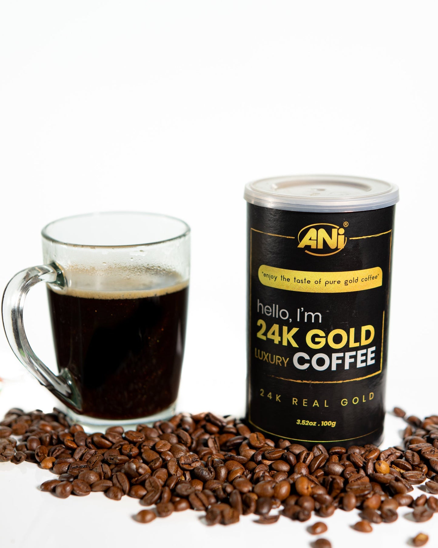 ANi 24K Gold Café instantané à l'or véritable 24 carats Boite 100g 2+1 Gratuit ANilab