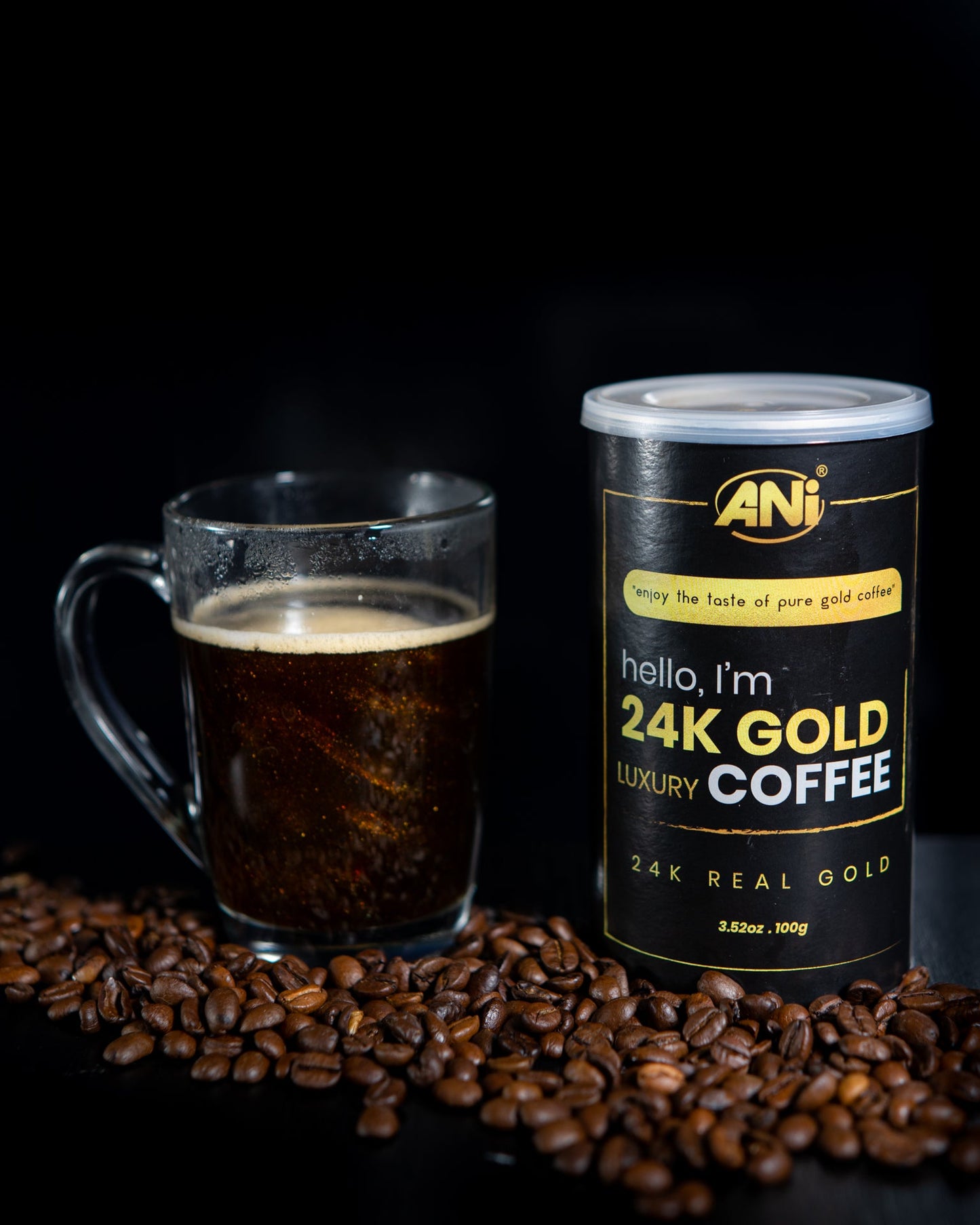 ANi 24K Gold Café instantané à l'or véritable 24 carats Boite 100g 2+1 Gratuit ANilab