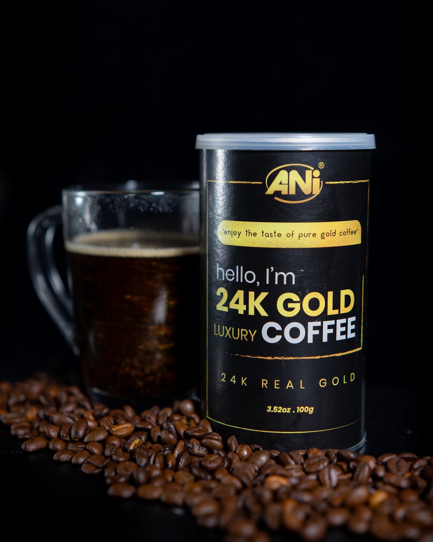 ANi 24K Gold Café instantané à l'or véritable 24 carats Boite 100g 2+1 Gratuit ANilab