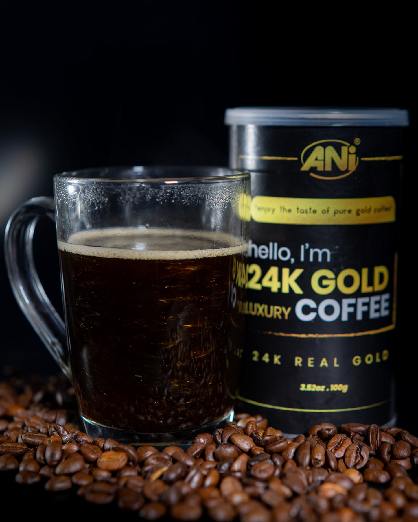 ANi 24K Gold Café instantané à l'or véritable 24 carats Boite 100g 2+1 Gratuit ANilab