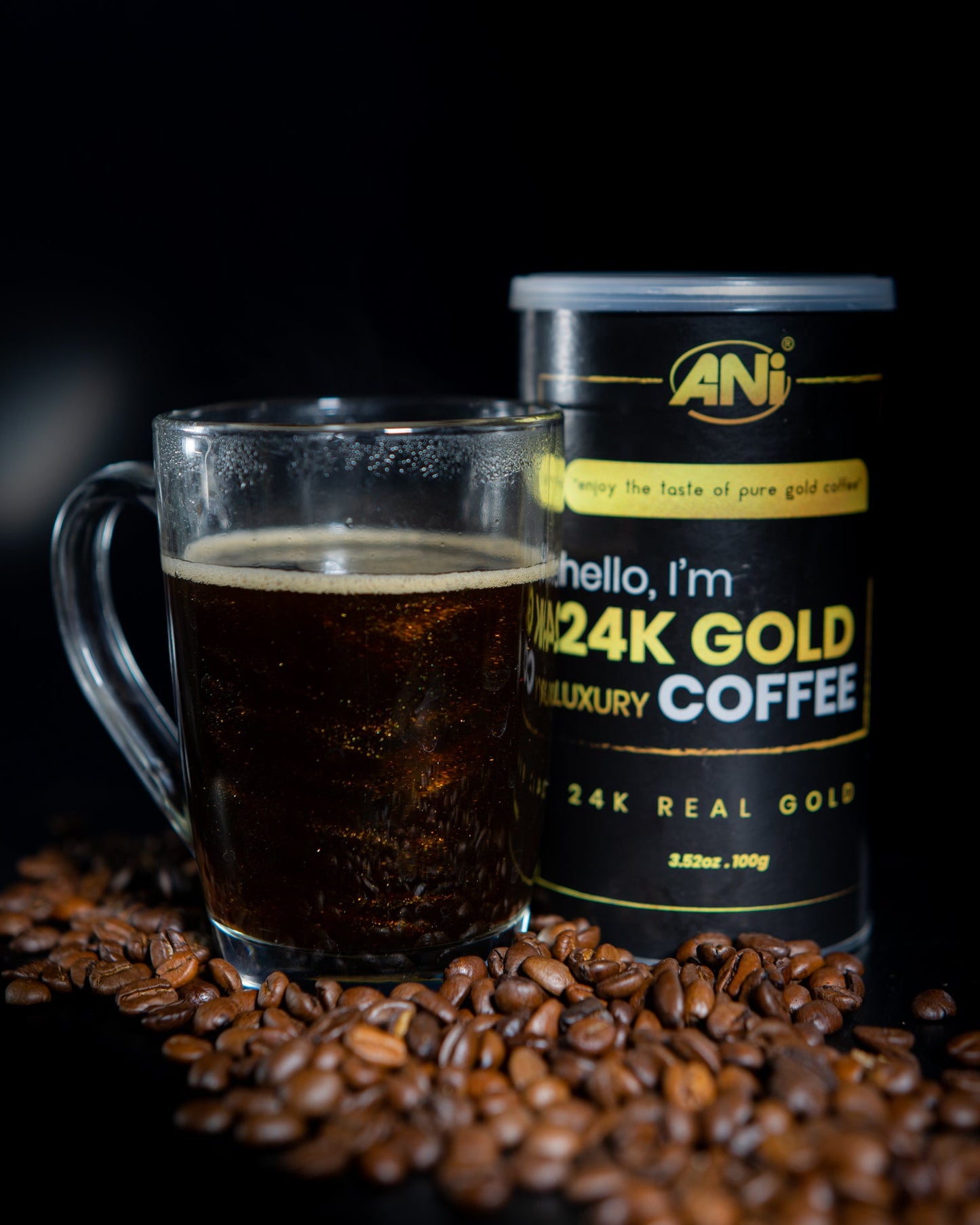 ANi 24K Gold Café instantané à l'or véritable 24 carats Boite 100g 2+1 Gratuit ANilab