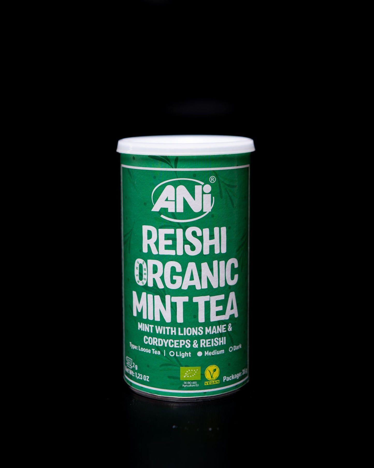 Thé Menthe Poivrée Reishi BIO avec - Crinière de Lion - Cordyceps Boite 35g ANilab