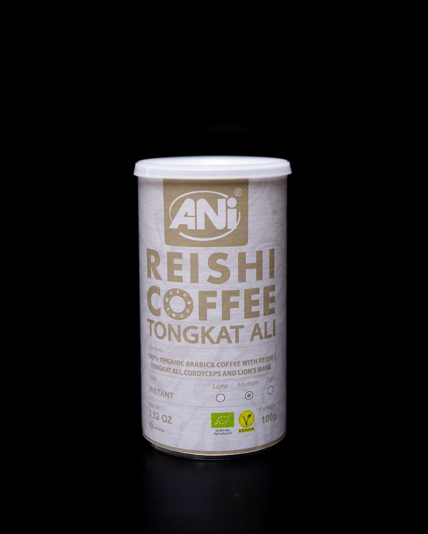 Tongkat ali Reishi BIO café instantané à la Crinière de Lion - Cordyceps boite 100g ANilab