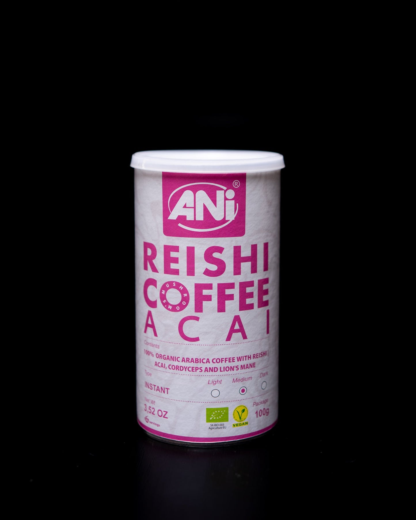 ANi  Reishi Coffee Acai BIO à la Crinière de Lion et Cordyceps Boîte 100g