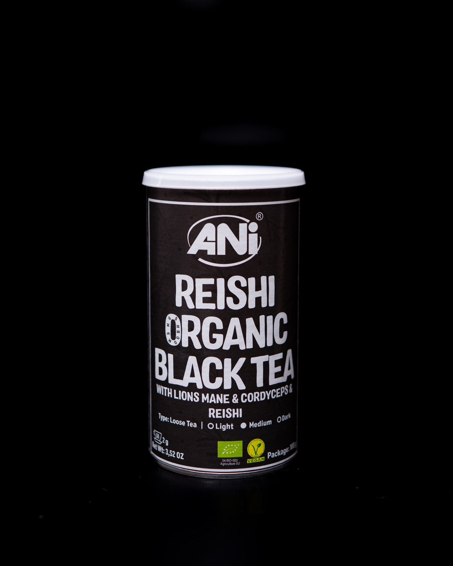 Thé Noir Reishi BIO à la Crinière de Lion et Cordyceps boite 100g ANilab