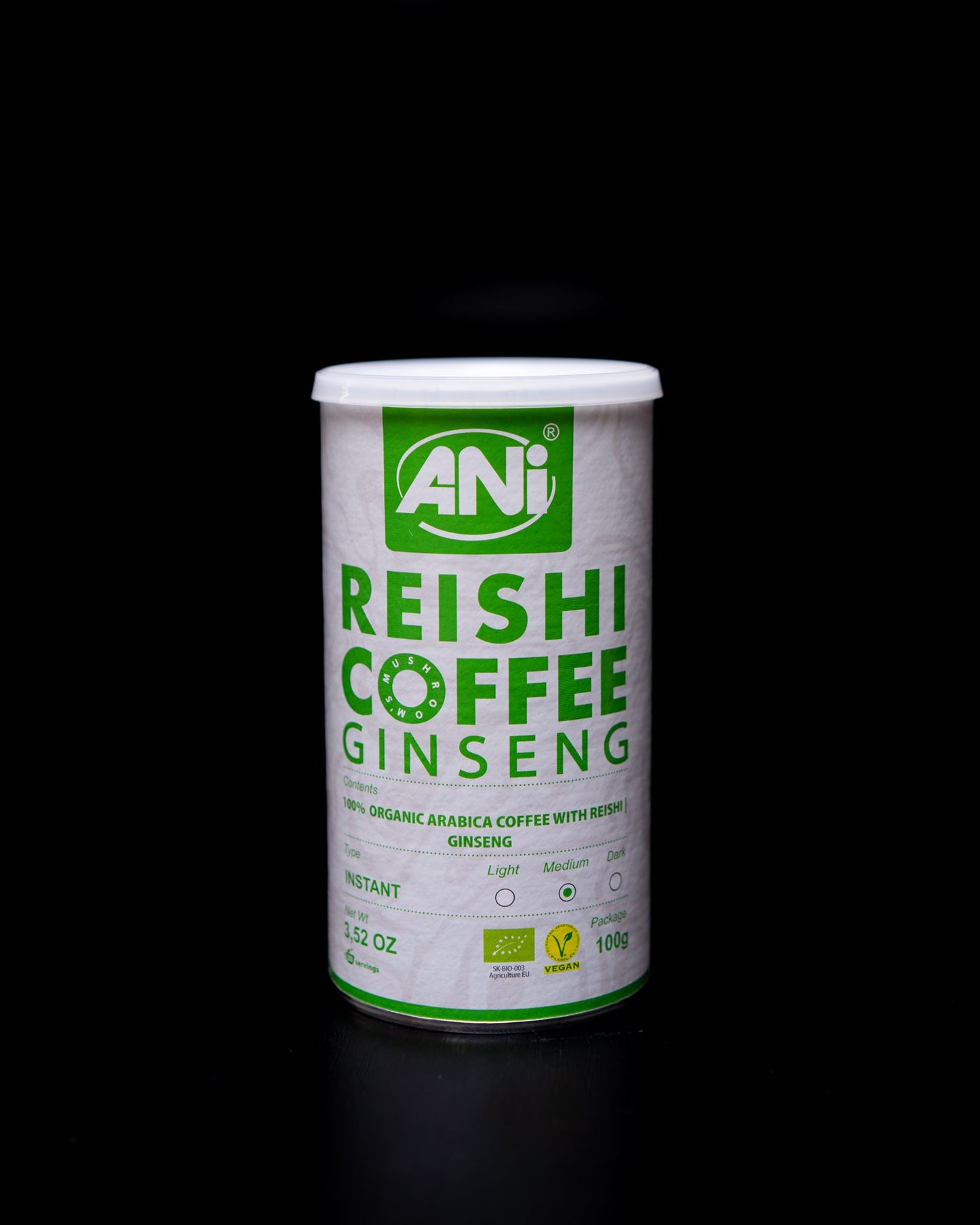 Ginseng Reishi BIO café instantané arabica boite 100g ANilab