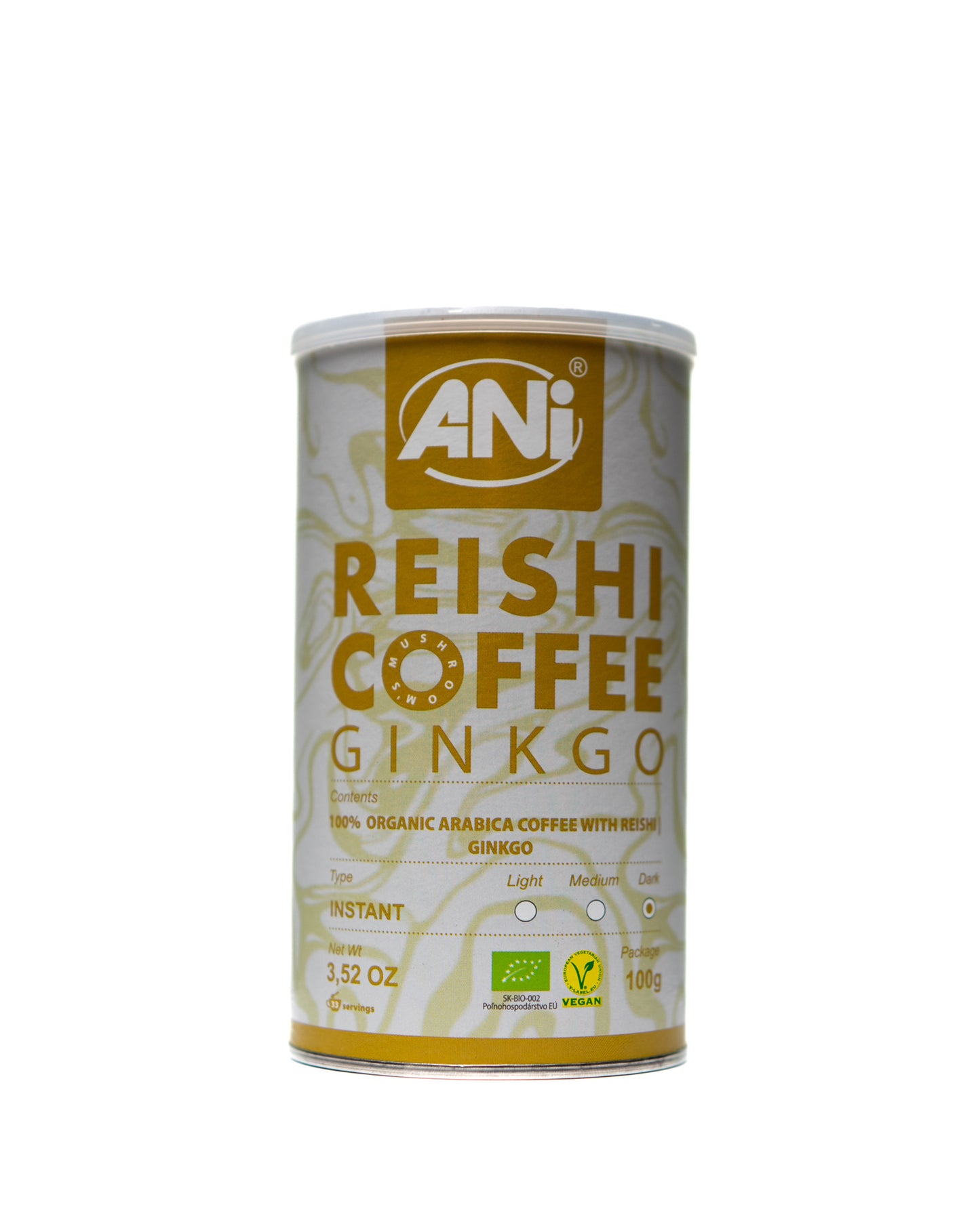 Café instantané Ginkgo Reishi BIO Boite 100g ANilab