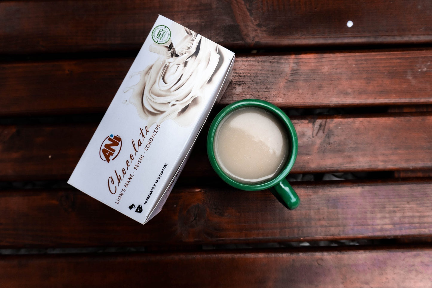 Chocolat chaud blanc au Reishi - Cordyceps sinensis  - Lion's Mane Boite 15x18 g 2+1 Gratuit ANilab