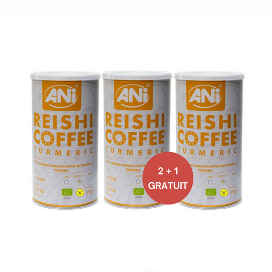 Café instantané Curcuma Reishi BIO boite 100g 2+1 gratuit ANilab