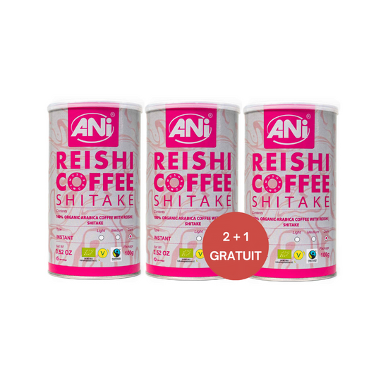 Café instantané Shitake Reishi BIO boite 100g 2+1 offert ANilab