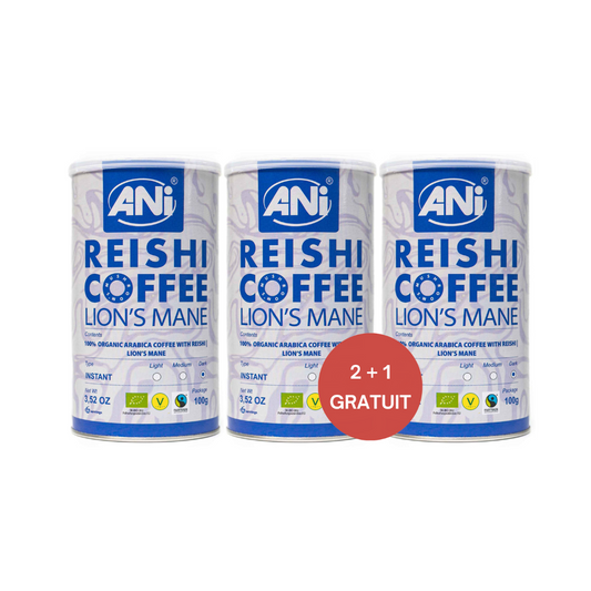 Café instantané Lion's Mane Reishi BIO Boite 100g 2+1 gratuit ANilab