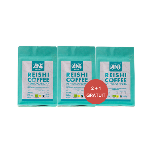 Ashwagandha Reishi BIO café instantané 100g 2+1 Gratuit