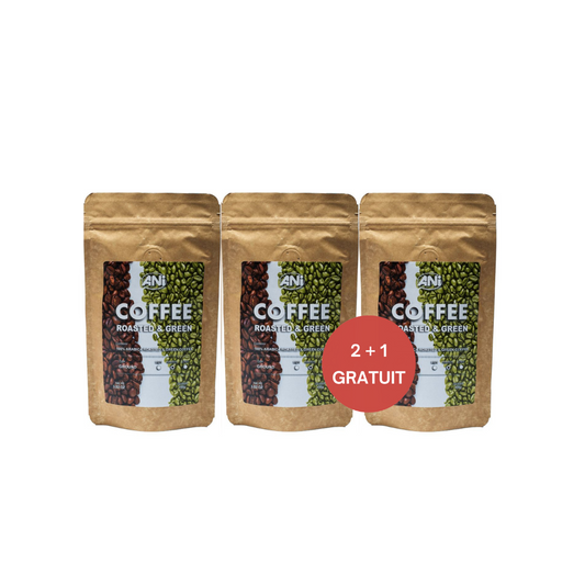 Café vert torréfié - BOMBE ANTIOXYDANTE - Un mélange de grains de café Arabica torréfiés et bruts sélectionnés - 100g 50%/50%  2+1 gratuit ANilab