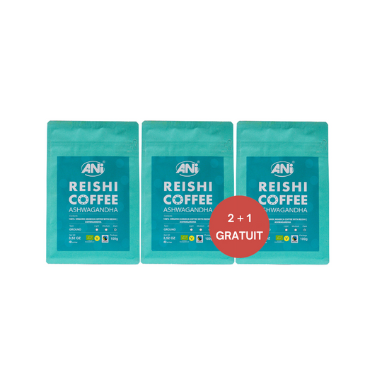 Café moulu BIO Reishi - Ashwagandha 100g 2+1 gratuit ANilab
