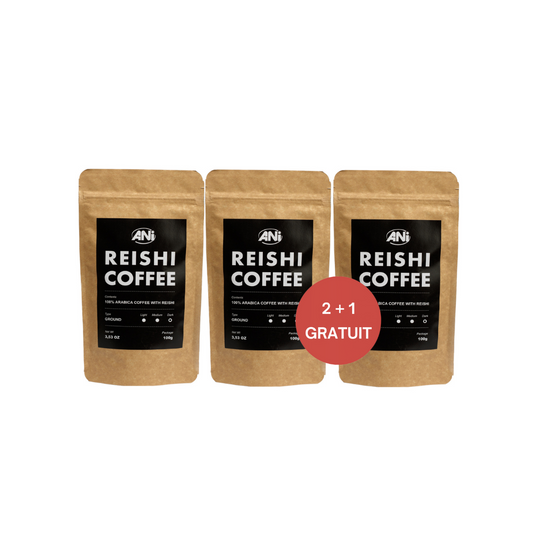 Café moulu avec poudre de Reishi 100g 2+1 gratuit ANilab