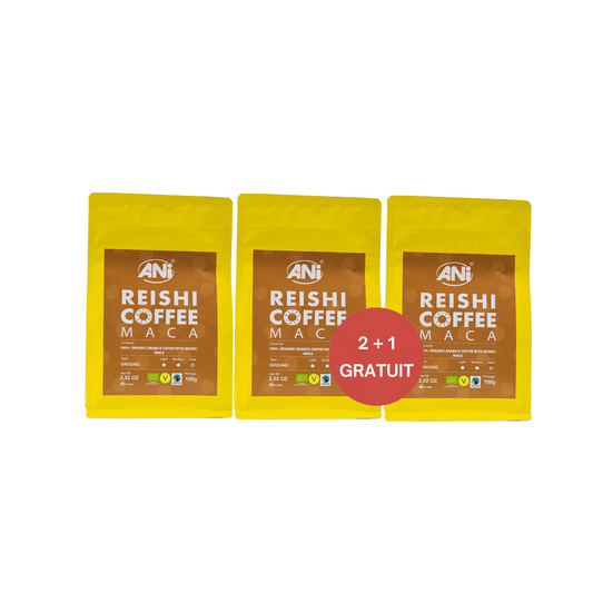 Maca Reishi BIO café moulu 100g 2+1 gratuit ANilab
