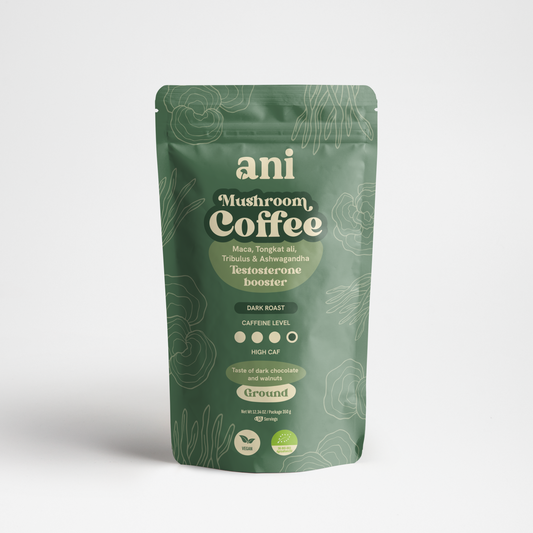 ANi Mushroom Coffee – Testosterone Boost 350 g, café en grains