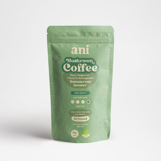 ANi Mushroom Coffee – Testosterone Boost 350 g, café moulu