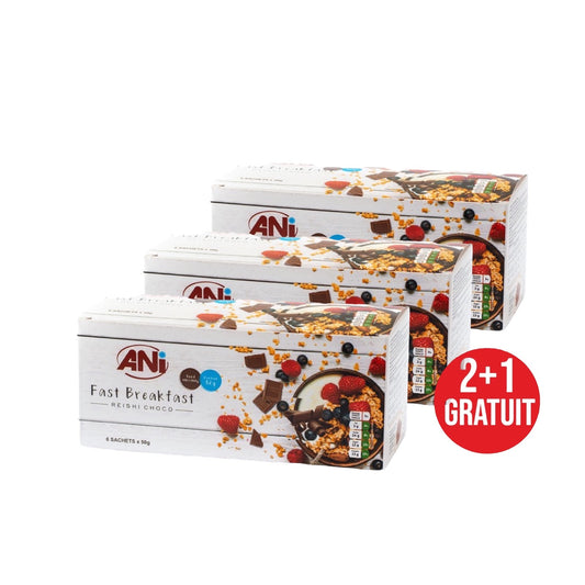 Petit déjeuner protéiné chocolat Reishi boite 6x50g  2+1 gratuit ANilab