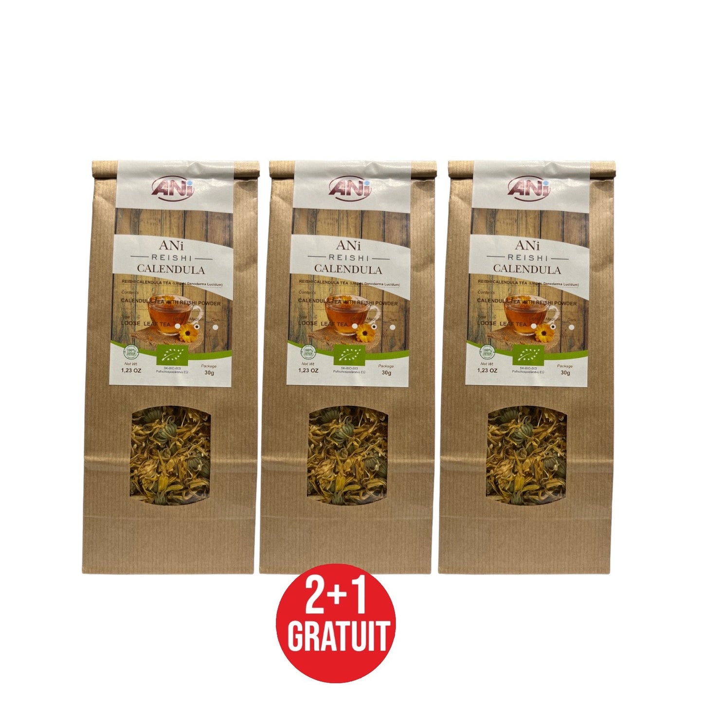 Thé Reishi au Souci médicinal sachet 30g ANilab 2+1 gratuit