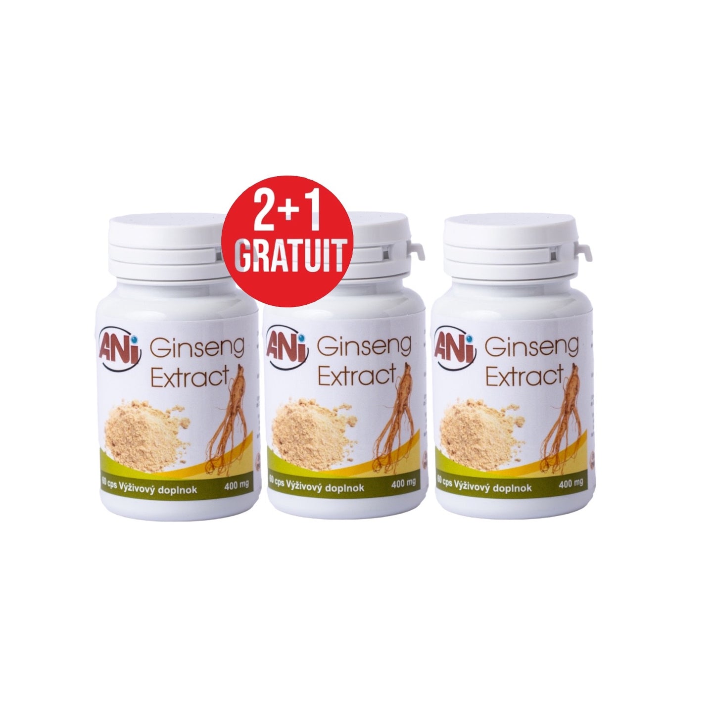 Ginseng 400 mg 60 gélules 2+1 gratuit ANilab