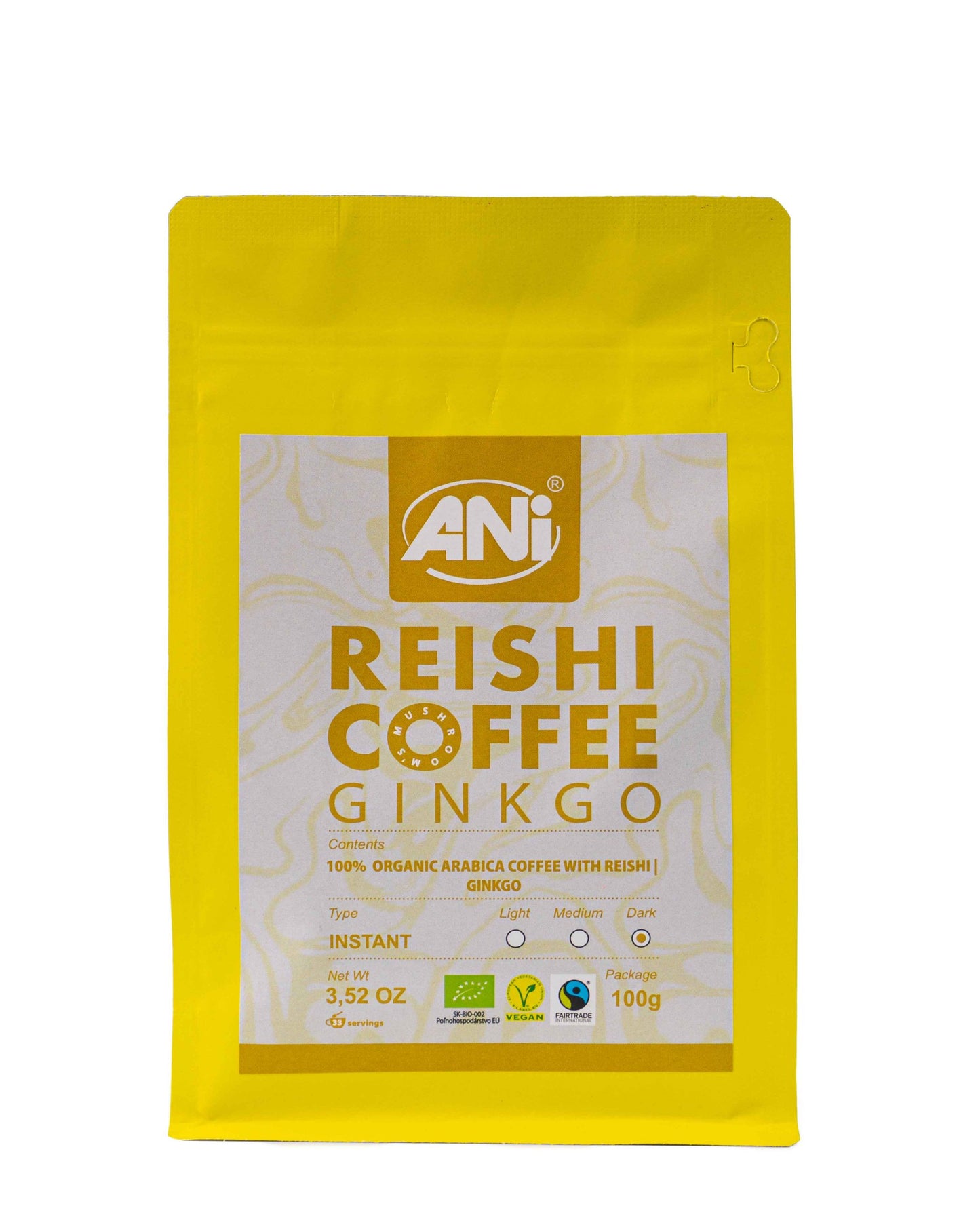 Ginkgo Reishi BIO Café instantané 100g 2+1 gratuit ANilab