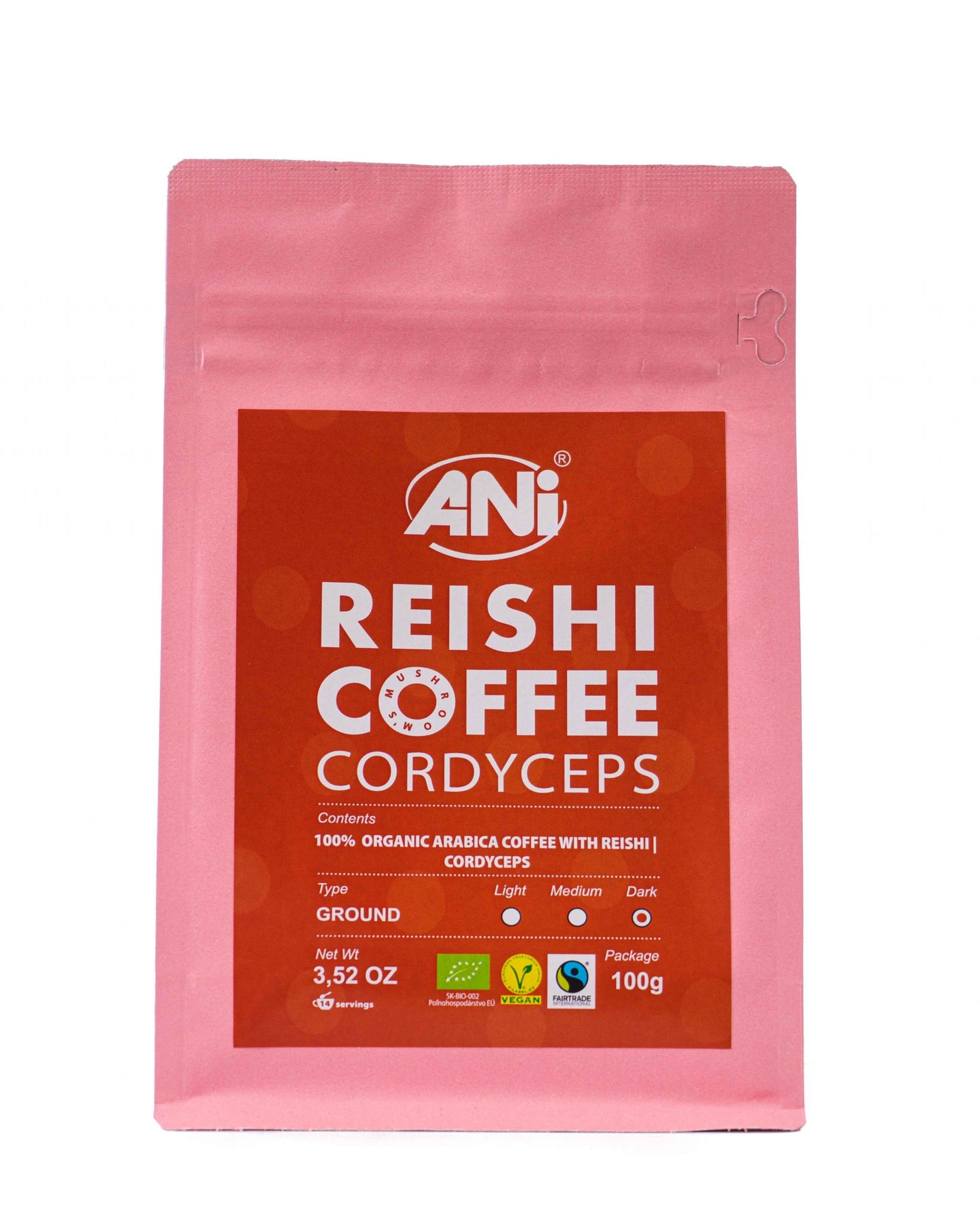 Café moulu BIO Reishi - Cordyceps 100g 2+1 gratuit ANilab