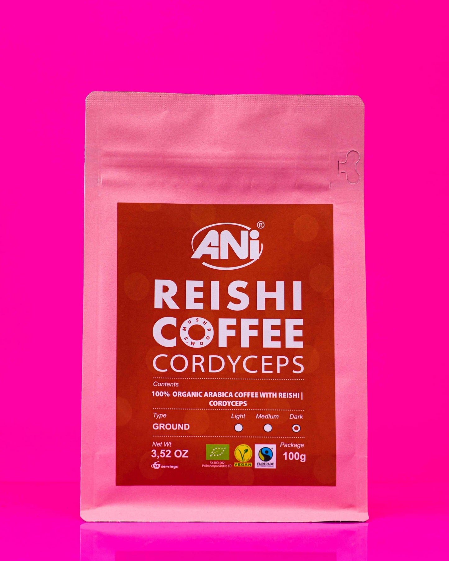 Café moulu BIO Reishi - Cordyceps 100g 2+1 gratuit ANilab