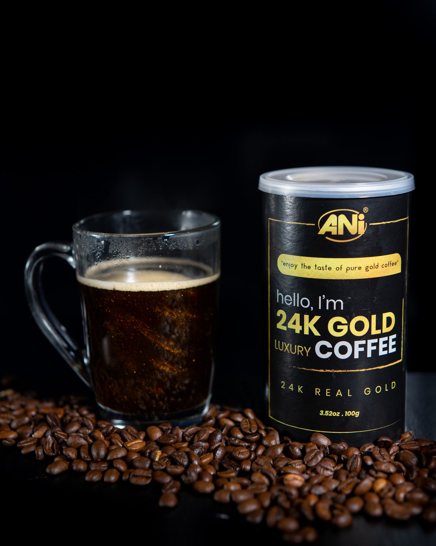 ANi 24K Gold Café instantané à l'or véritable 24 carats Boite 100g ANilab