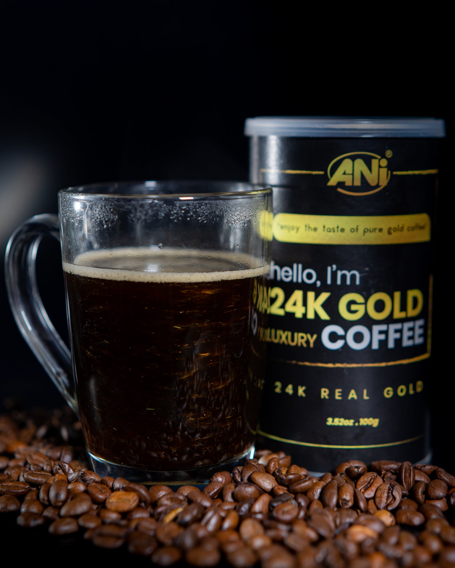 ANi 24K Gold Café instantané à l'or véritable 24 carats Boite 100g ANilab