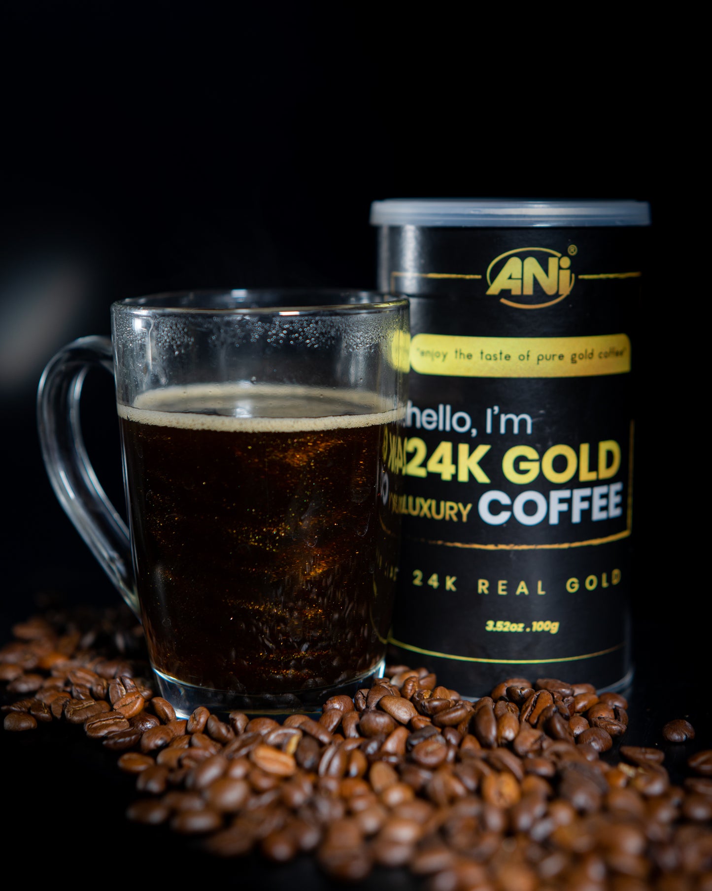 ANi 24K Gold Café instantané à l'or véritable 24 carats Boite 100g ANilab