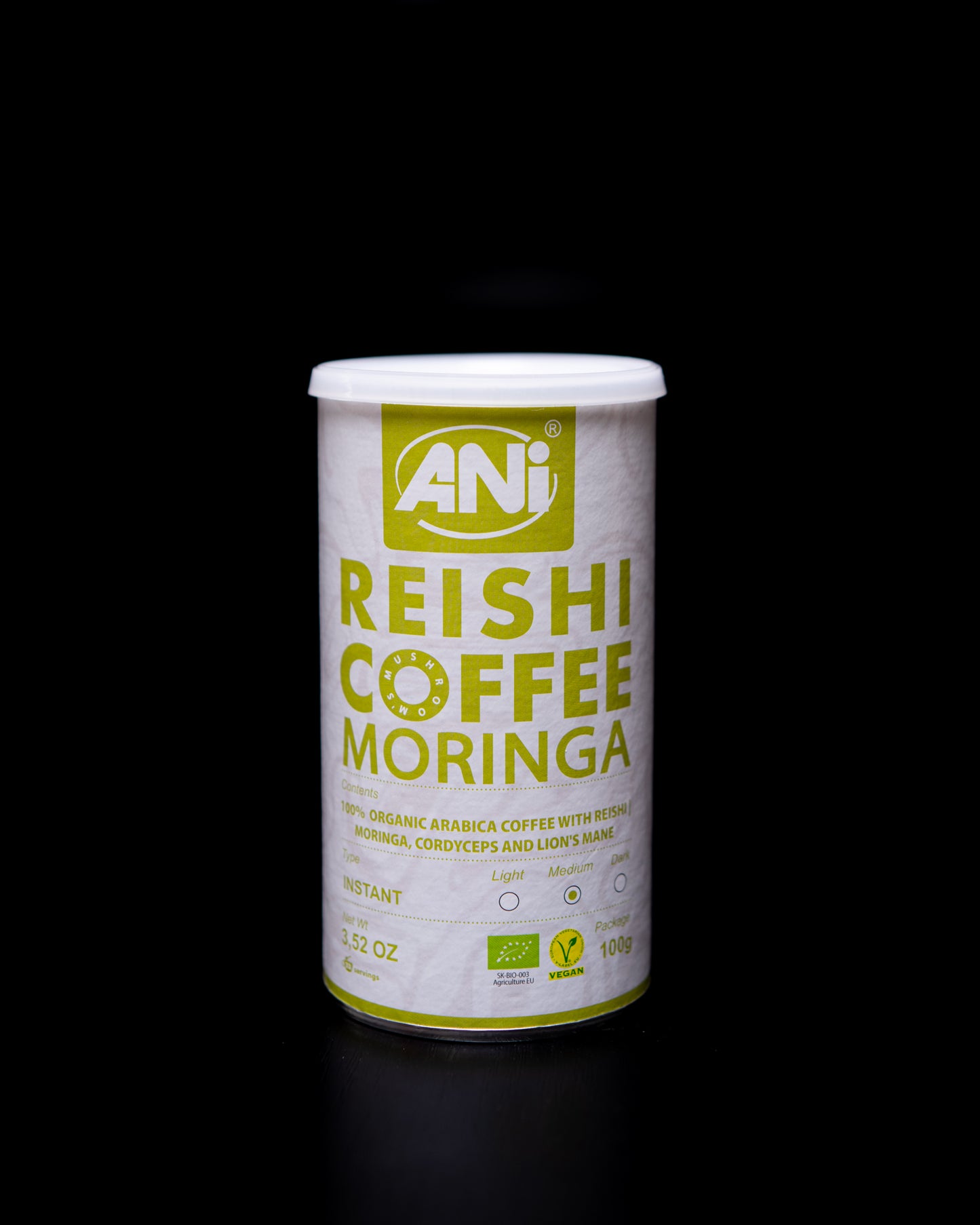 Café instantané Moringa Reishi BIO à la Crinière de Lion - Cordyceps Boîte 100g 2+1 offert ANilab