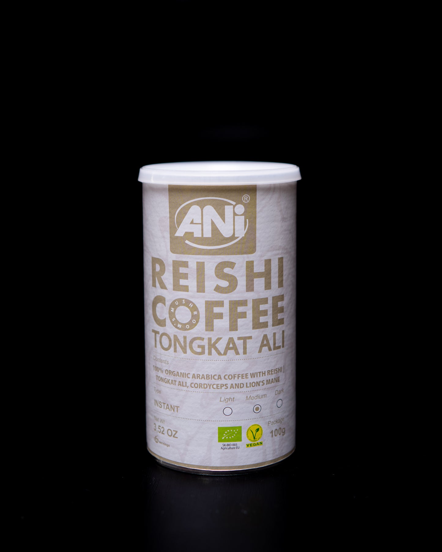 Tongkat ali Reishi BIO café instantané à la Crinière de Lion - Cordyceps boite 100g 2+1 gratuit ANilab